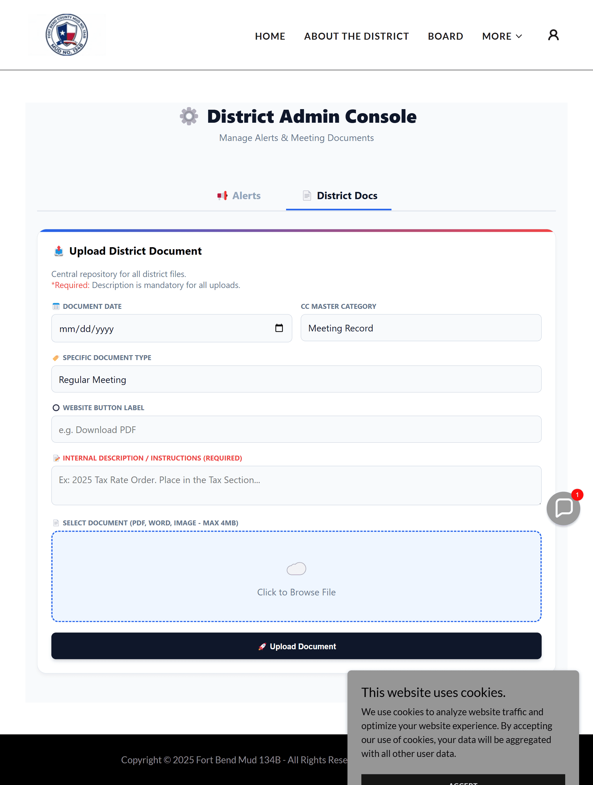 Admin Console Dashboard